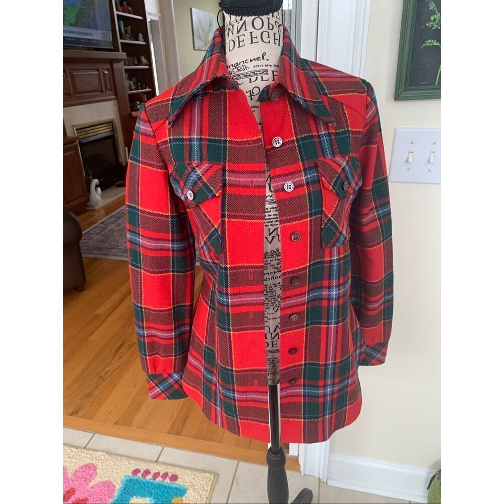 Vintage 1980’s Jones New York Red Wool Button Front Shirt